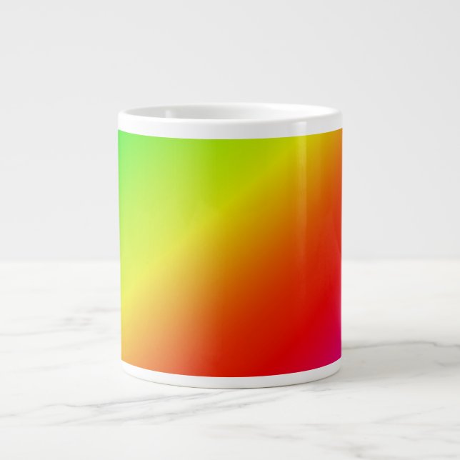 Farbenfrohe Regenbogenblende Diagonal Jumbo-Tasse (Vorderseite)