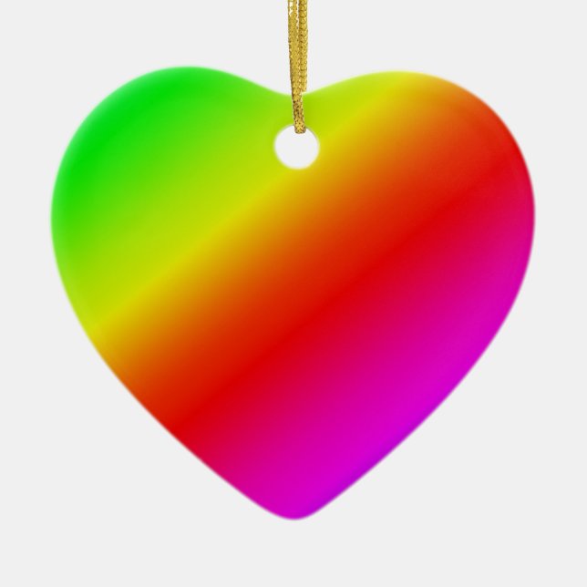 Farbenfrohe Regenbogenblende Diagonal Keramik Ornament (Vorne)