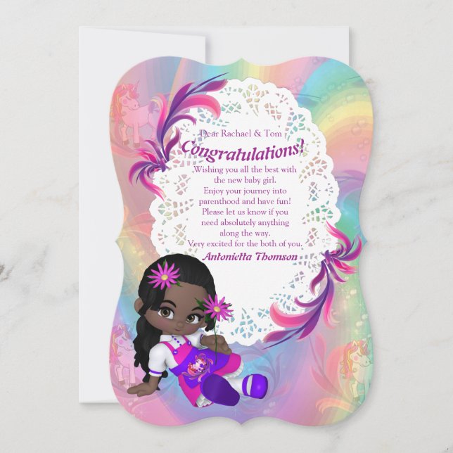 Farbenfrohe Regenbogenbrillen Kinderdusche Glückwu Einladung (Vorderseite)