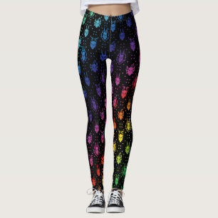 Farbenfrohe Regenbogenfantasy Dragon Quilmuster Leggings