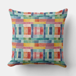 Farbenfrohe Regenbogenfarben Abstraktes Farbmuster Kissen