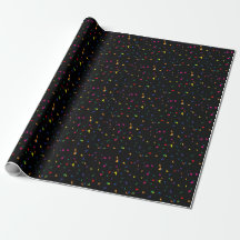 Farbenfrohe Regenbogenfarben Confetti auf schwarz