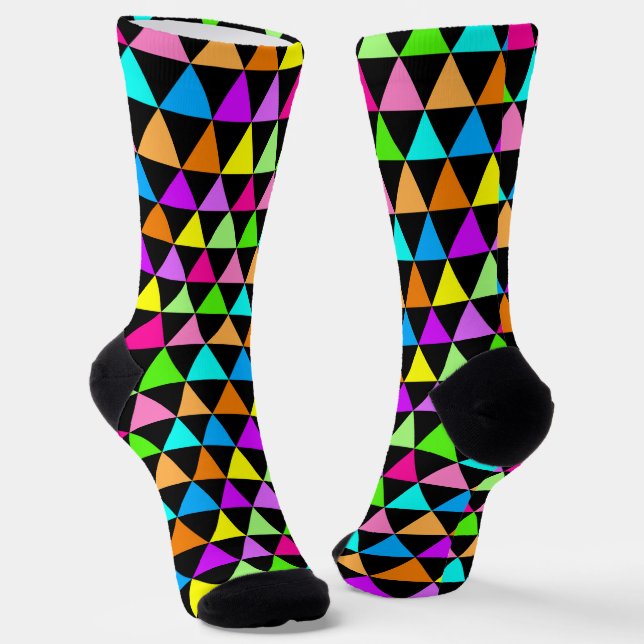 Farbenfrohe Regenbogenfarben Dreieck Design Socken (Gewinkelt)