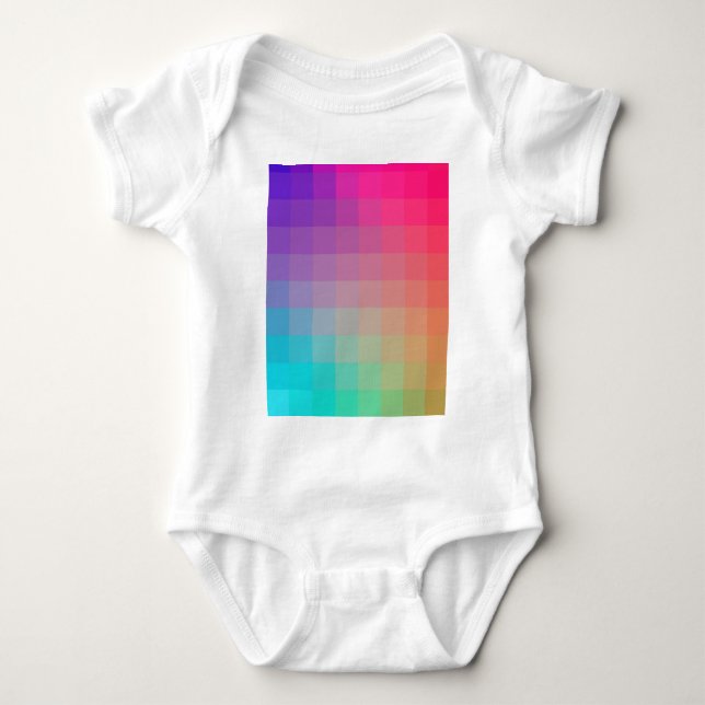 Farbenfrohe Regenbogenfarben glänzendes Design Baby Strampler (Vorderseite)