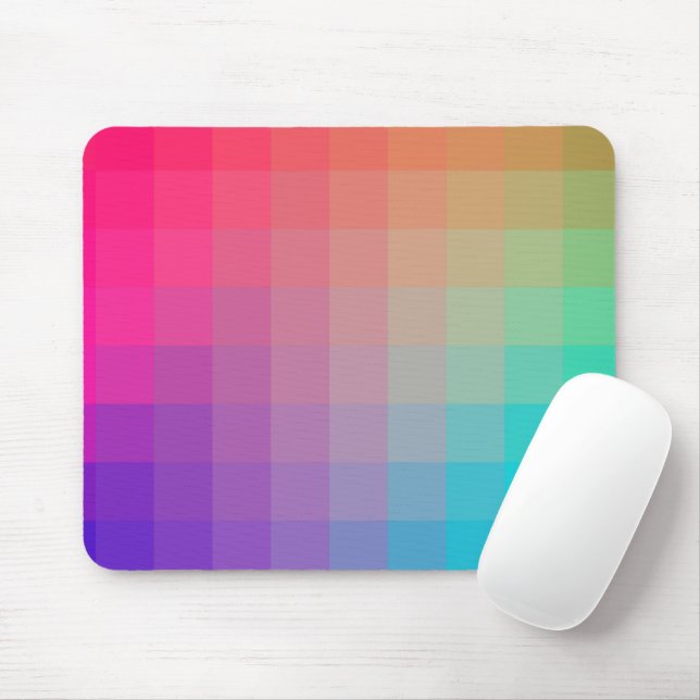 Farbenfrohe Regenbogenfarben glänzendes Design Mousepad (Mit Mouse)