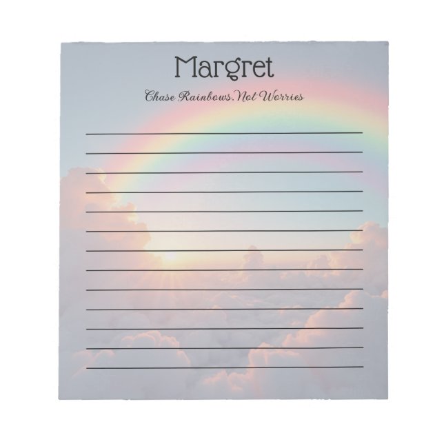 Farbenfrohe Regenbogenfarben - individualisierbare Notizblock (Vorderseite)