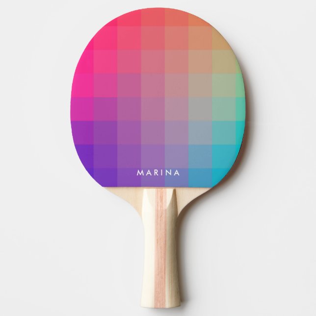 Farbenfrohe Regenbogenfarben Moderne Tischtennis Schläger (Vorderseite)