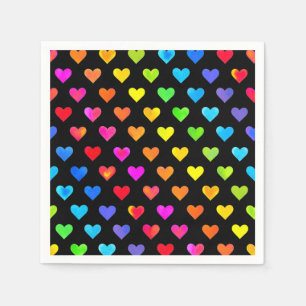 Farbenfrohe Regenbogenfarben Muster Stripmuster Serviette