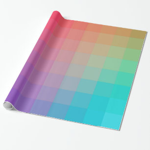 Farbenfrohe Regenbogenfarben Pixel Art Design Geschenkpapier