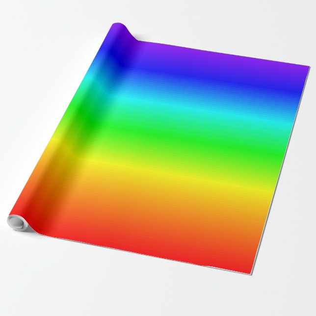 Farbenfrohe Regenbogenfarben Streifen Geschenkpapier (Ungerollt)
