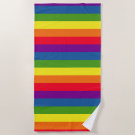 Farbenfrohe Regenbogenfarben Streifen Strandtuch