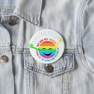 Farbenfrohe Regenbogenfläche mit LGBT Button