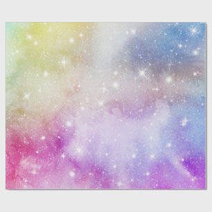 Farbenfrohe Regenbogengalaxie-Muster Geschenkpapier