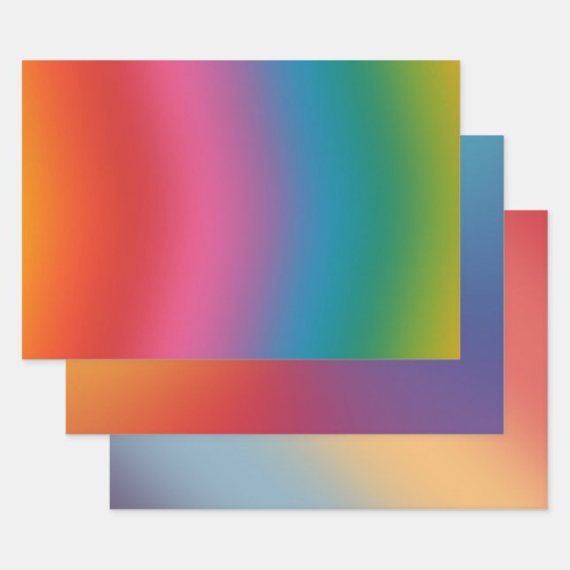 Farbenfrohe Regenbogenglanz Geschenkpapier Set (Set)