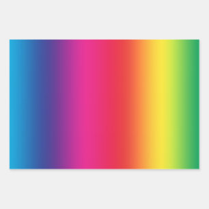 Farbenfrohe Regenbogenglanz Geschenkpapier Set