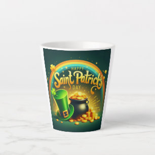 Farbenfrohe Regenbogengold St. Patrick's Day Milchtasse