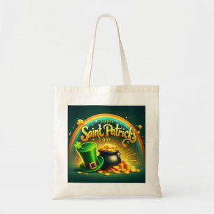 Farbenfrohe Regenbogengold St. Patrick's Day Tragetasche