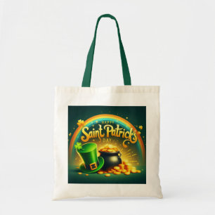 Farbenfrohe Regenbogengold St. Patrick's Day Tragetasche