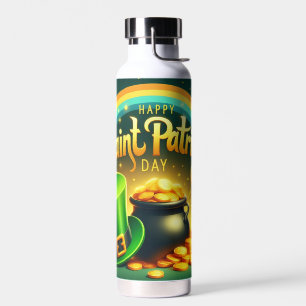 Farbenfrohe Regenbogengold St. Patrick's Day Trinkflasche