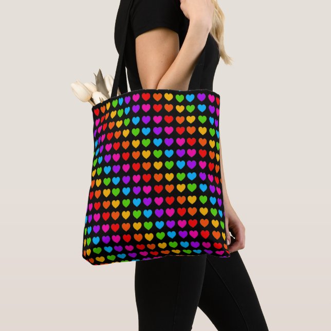 Farbenfrohe Regenbogenharze Schwarz Tasche (Von Nahem)