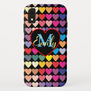 Farbenfrohe Regenbogenherzen Personalisiert Case-Mate iPhone Hülle