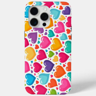 Farbenfrohe Regenbogenherzen Valentines Case-Mate iPhone Hülle