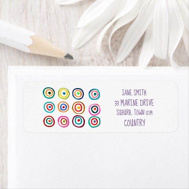 Farbenfrohe Regenbogenkreise Kunst Aquarell (Insitu)