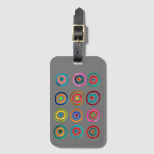 Farbenfrohe Regenbogenkreise Kunst Aquarell Gepäckanhänger