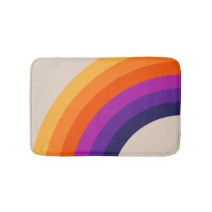 Farbenfrohe Regenbogenkunst im Retrostil Badematte