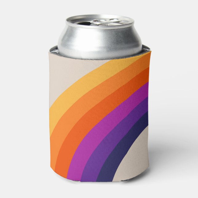 Farbenfrohe Regenbogenkunst im Retrostil Dosenkühler (Kanne Vorderseite)