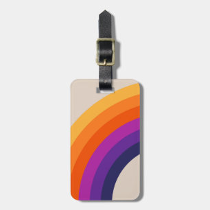 Farbenfrohe Regenbogenkunst im Retrostil Gepäckanhänger