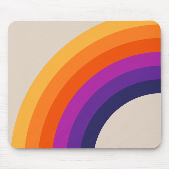 Farbenfrohe Regenbogenkunst im Retrostil Mousepad (Vorne)