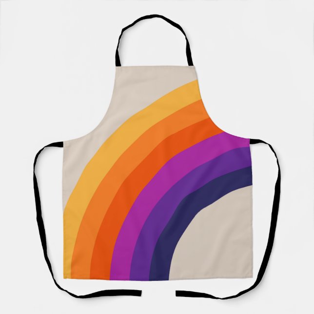 Farbenfrohe Regenbogenkunst im Retrostil Schürze (Vorderseite)