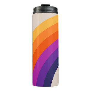 Farbenfrohe Regenbogenkunst im Retrostil Thermosbecher