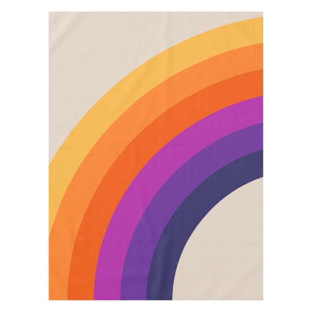 Farbenfrohe Regenbogenkunst im Retrostil Tischdecke (Vorderseite)