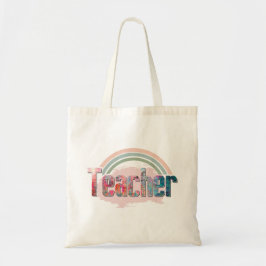 Farbenfrohe Regenbogenlehrerin Tote Bag Tragetasche