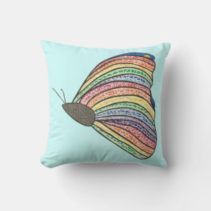Farbenfrohe Regenbogenmosaike Schmetterlingskissen Kissen