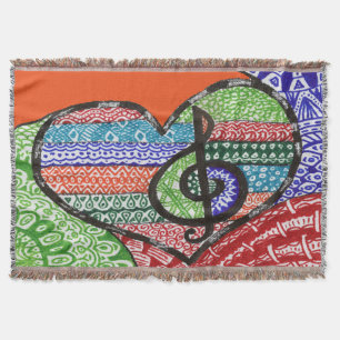 Farbenfrohe Regenbogenmusik Herz Decke
