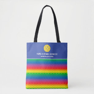 Farbenfrohe Regenbogenmuster Custom Pickleball Pad Tasche
