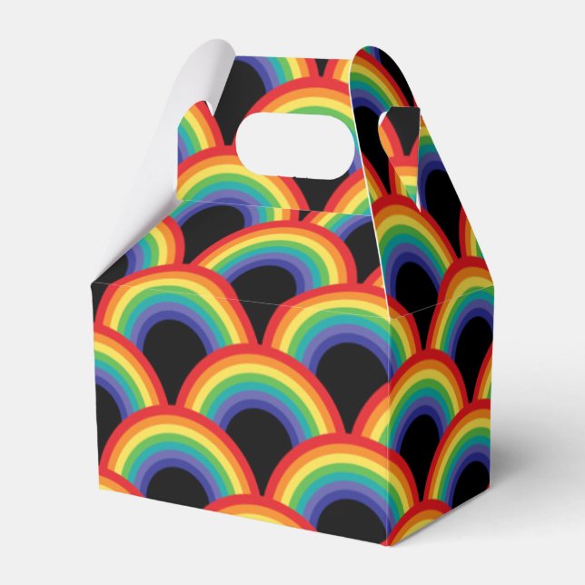 Farbenfrohe Regenbogenmuster Geschenkschachtel (Vorderseite)