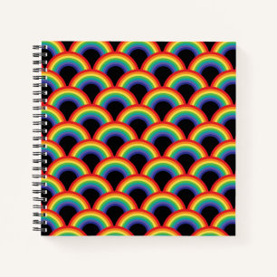 Farbenfrohe Regenbogenmuster Notizbuch