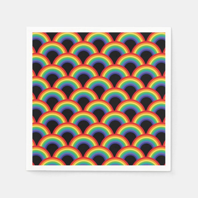 Farbenfrohe Regenbogenmuster Serviette (Vorderseite)