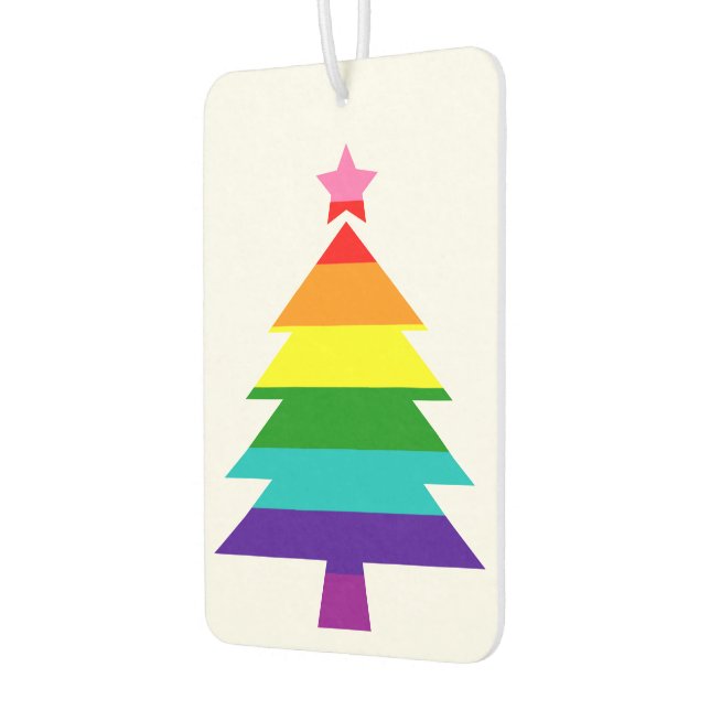 Farbenfrohe Regenbogenpresse Streifen Weihnachtsba Autolufterfrischer (Links)