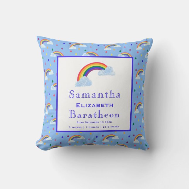 Farbenfrohe Regenbogenreste Personalisierter Gebur Kissen (Vorderseite)