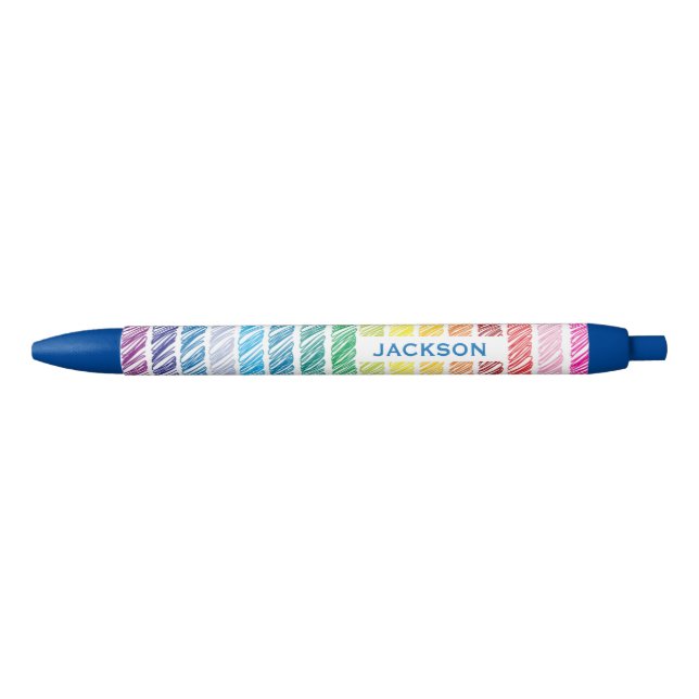 Farbenfrohe Regenbogenschablonen Streifen Personal Kugelschreiber (Vorderseite)