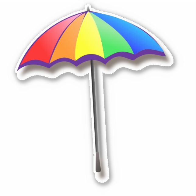 Farbenfrohe Regenbogenschirme Aufkleber (Vorderseite)