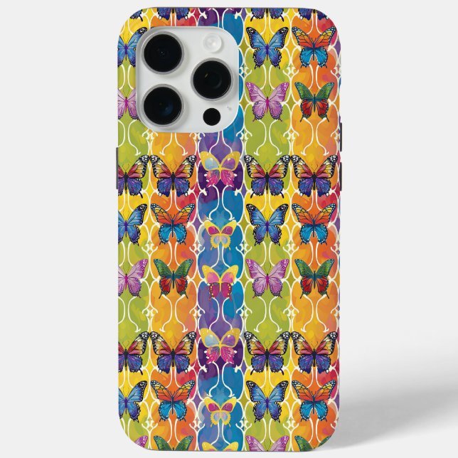 Farbenfrohe Regenbogenschmetterlinge Digital Gemus Case-Mate iPhone Hülle (Rückseite)