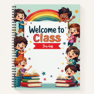 Farbenfrohe Regenbogenschule Mauer Notizbuch