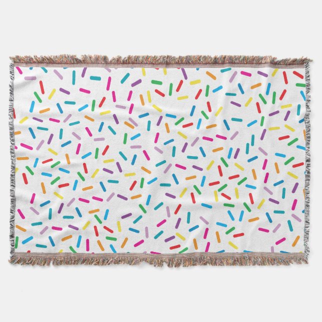 Farbenfrohe Regenbogensprinklen Muster Decke (Vorderseite)