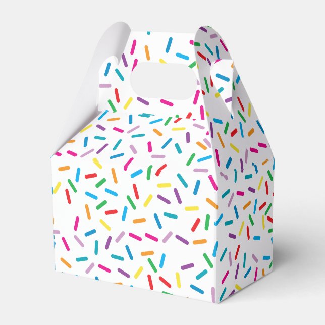 Farbenfrohe Regenbogensprinklen Muster Geschenkschachtel (Vorderseite)